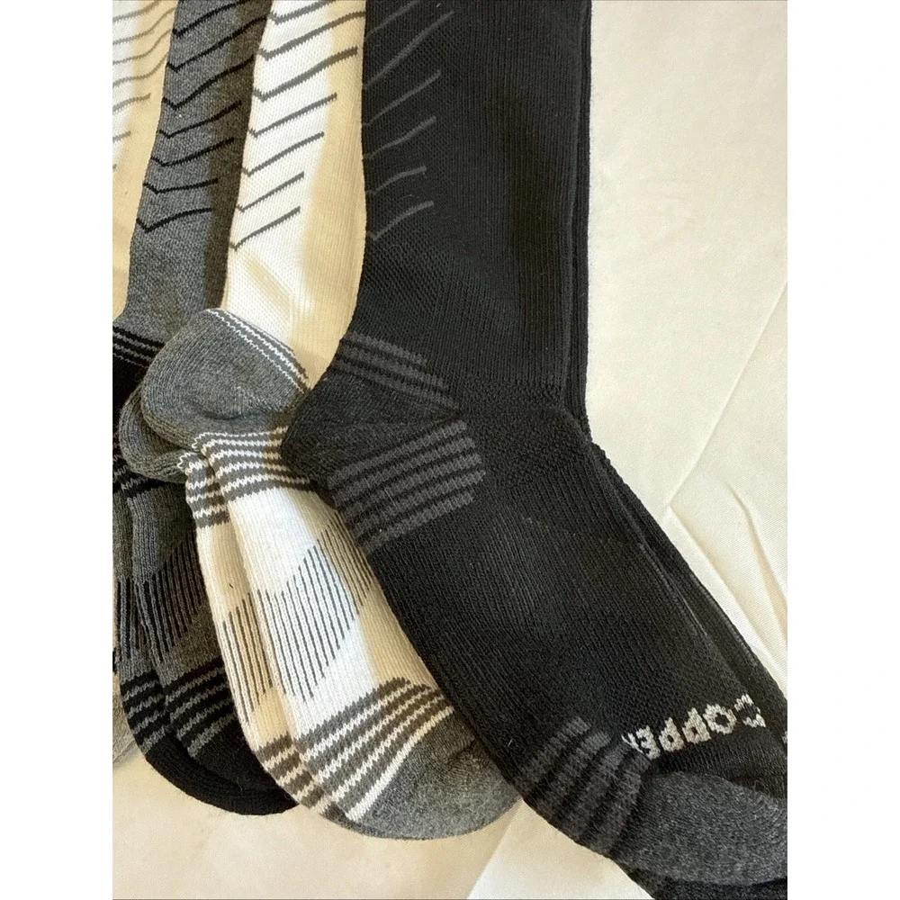 TOMMIE COPPER Women's 4 Pair‎ Black/White Compression OTC Socks Small Sz 4-6.5